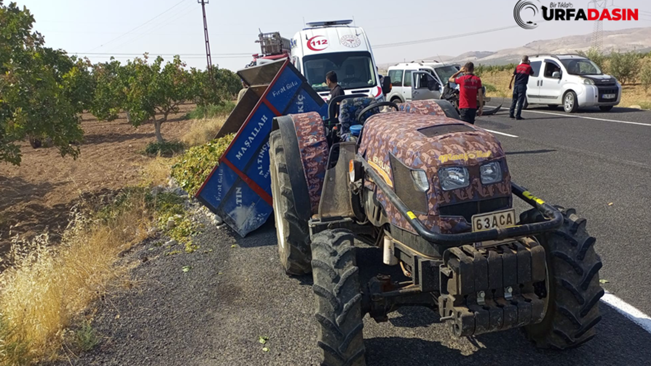 Şanlıurfa’da Hafif Ticari Araç Traktöre Çarptı: 2 Yaralı