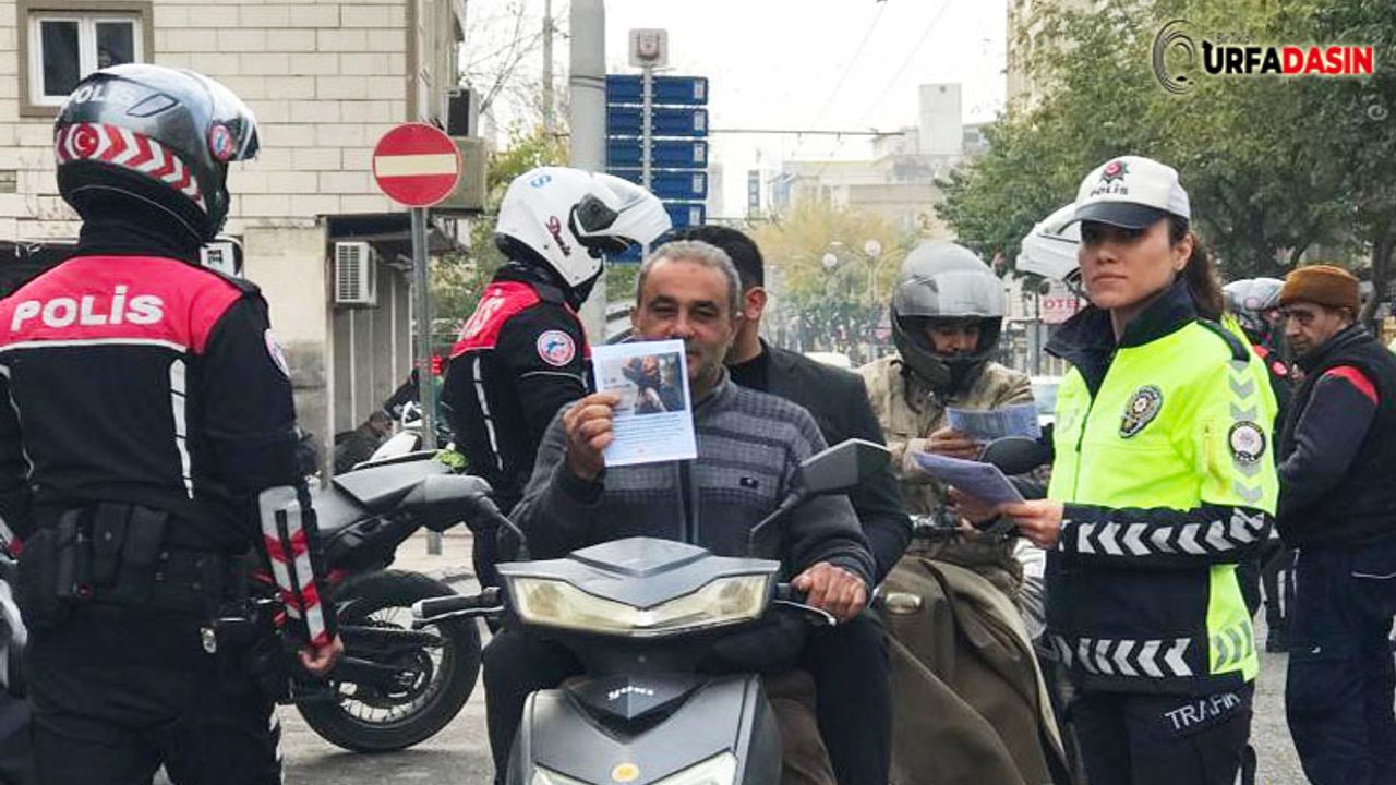 Urfa'da Motosiklet Sürücülerine Hayat Kurtaran Bilgilendirme