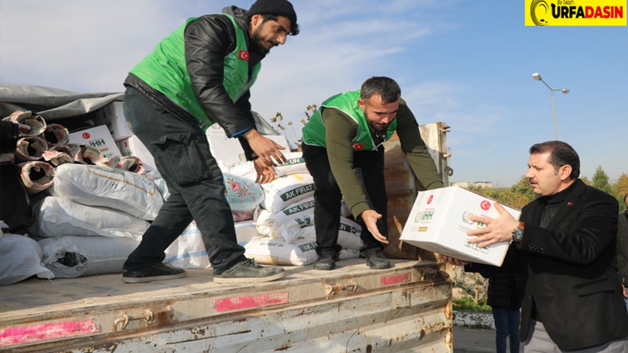 7 Tır İnsani Yardım Malzemeleri, Suriye'ye Gönderildi