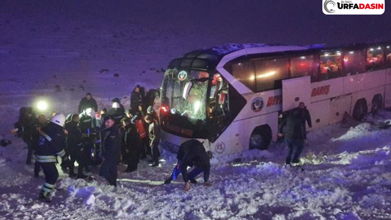 Siverek Diyarbakır Yolunda Otobüs Şarampole Yuvarlandı:20 Yaralı