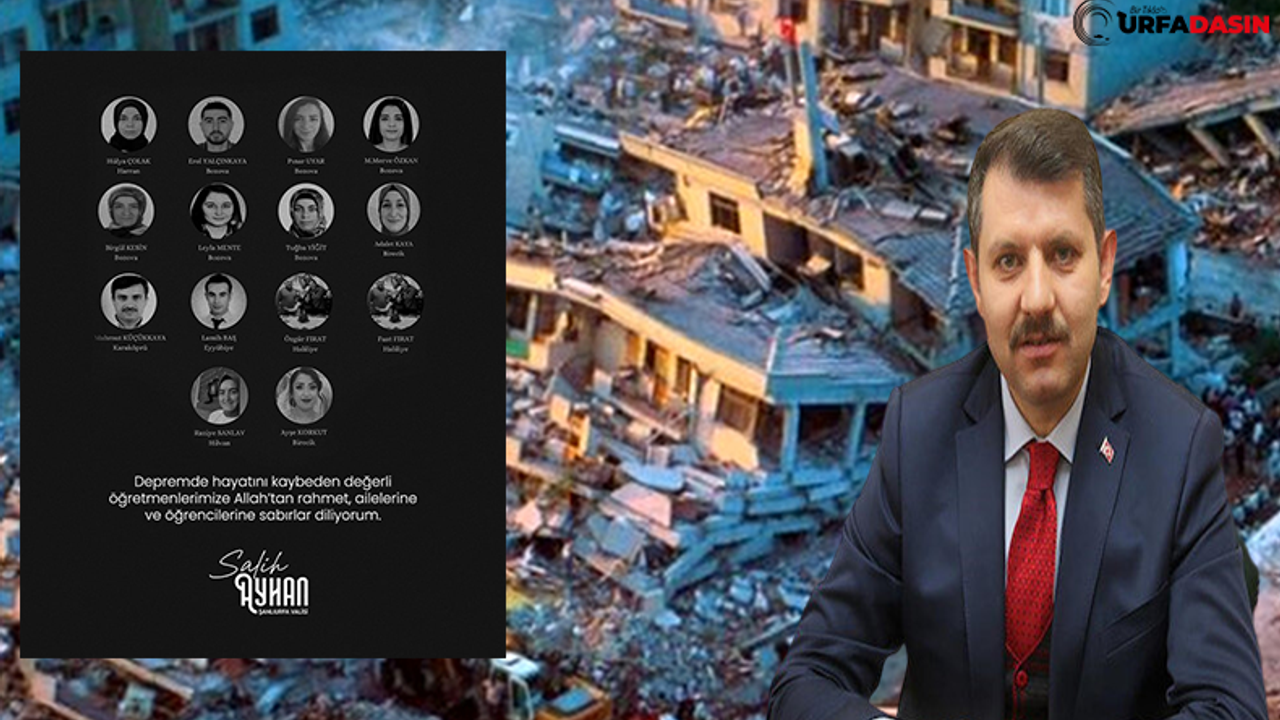 Vali Ayhan, Depremde Hayatını Kaybeden Öğretmenleri Açıkladı