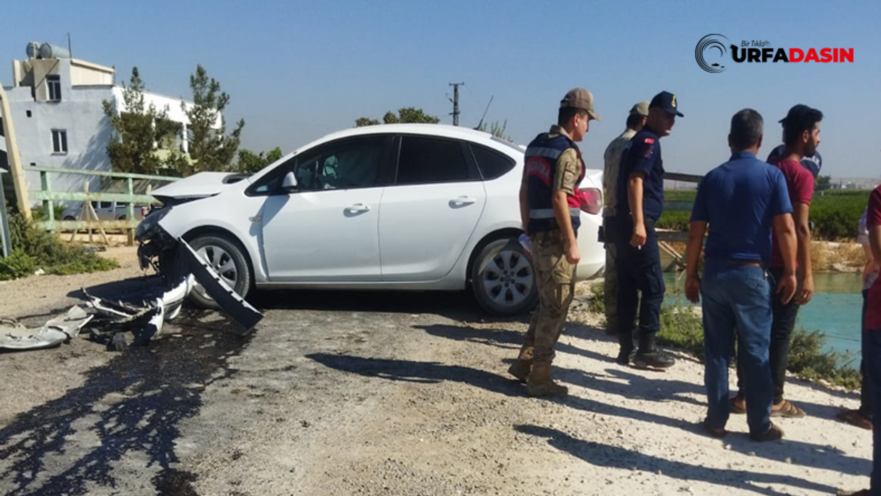 Şanlıurfa'da İki Araç Çarpıştı, Biri Sulama Kanalına Düştü