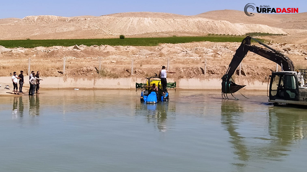 Urfa’da İlaçlamadan Dönen Traktör Sulama Kanalına Düştü