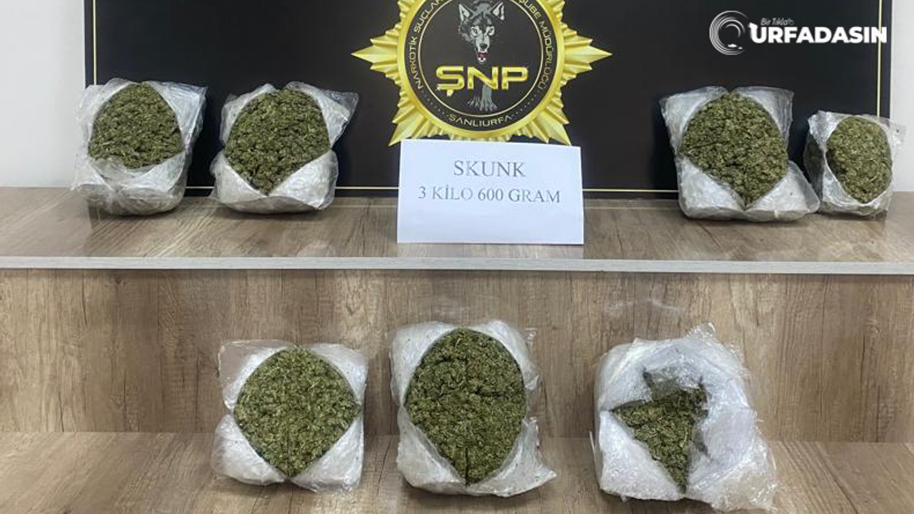Şanlıurfa’da 3 kilo 600 gram uyuşturucu ele geçirildi