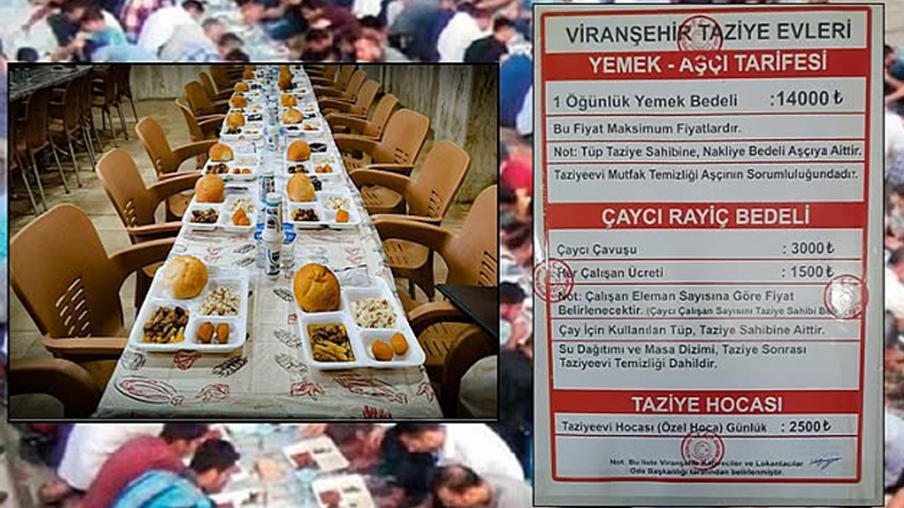 Taziye Evlerindeki Yeni Fiyat Listesi Tartışma Konusu Oldu