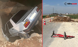Suruç Yolunda Bir Araç Çukura Böyle Düştü