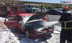 Seyir Halindeyken Alev Alan Otomobildeki Yangını İtfaiye Söndürdü