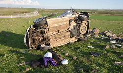 Siverek'te otomobil şarampole devrildi:1 ölü 3 ağır yaralı