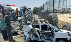 Şanlıurfa'da Traktör İle Kamyonetin Karıştığı Kazada 1 Ağır 2 Kişi Yaralandı