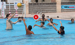 Şanlıurfa’da Ücretsiz Yüzme Havuzlarında Çocukların Su Topu Keyfi