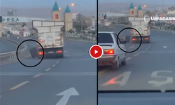 Şanlıurfa Akabe Yolunda Kamyonun Dingili Koptu, Jantlı 2 Lastik Yola Fırladı