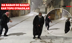 Şanlıurfa'da Çocuklar Gibi Cıddolar da Kar Sevincini Kar Topu Oynayarak Yaşadı