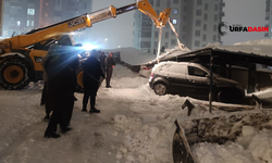 Şanlıurfa’da Kar Yağışında Otopark Çöktü Milyonluk Araçlar Büyük Zarar Gördü