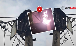 Şanlıurfa Viranşehir'de Direkteki Pano Yandı, Karanlık Gecede Yol Görünmedi