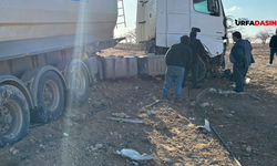 Birecik’te Hafriyat Kamyonu Kaza Yaptı Sürücüsü Yaralandı