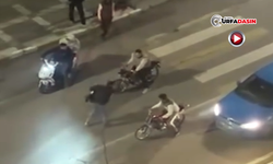 Şanlıurfa'da Gece Vakti Gençlerin Motosikletle Tehlikeli Yarışı Kameraya Yansıdı