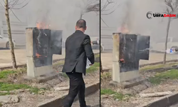 Alev Alan Elektrik Panosunu Pet Şişelerle Su Dökerek Sündürmeye Çalıştılar