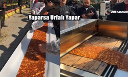 Şanlıurfalı Lahmacun Ustası 63 Metre Uzunluğunda Lahmacun Yaptı