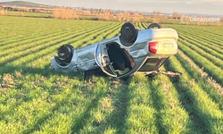 Şanlıurfa Suruç'ta Direksiyon Hakimiyetini Kaybeden Sürücü Kendini Tarlada Buldu