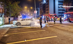 Şanlıurfa'da Adliye Personelinin Aracı Adliye Önünde Park Halindeyken Yandı