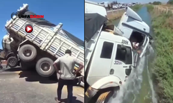 Şanlıurfa'da Çarpışan Kamyon ile Tanker Birlikte Kanala Düştü