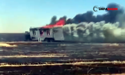 Şanlırfa'da Sondaj Aracı ile Bağlı Karavan Yandı: 3 Kişi Yaralandı