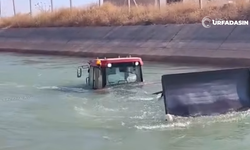 Harran'da Kontrolden Çıkan Bir Traktör Daha Sulama Kanalına Düştü