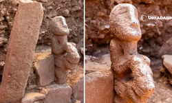 Karahantepe'de Leoparın Sırtında Oturan Bir İnsan Heykeli Bulundu