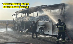 Şanlıurfa'da Yolcu Otobüsü Alev Alarak Tamamen Yandı
