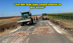 Şanlıurfa'da Köylüler Bozuk Yolu Kendi İmkanlarıyla Onardılar