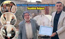 İlhami Günbegi, Cemal Günbeği ve Reşat Günbeği'ye Teşekkür Belgesi Verdi