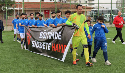 Halfeti Spor Sahaya “Eğitimde Şiddete Hayır” Pankartıyla Çıktı