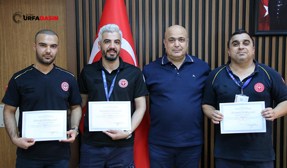 Şanlıurfa'da Saniyelerle Yarışarak Hayat Kurtaran 112 Ekibine Teşekkür Belgesi