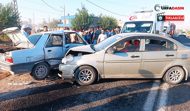 Şanlıurfa’da İki Otomobil Çarpıştı, Araçta Sıkışan Yaralıyı İtfaiye Çıkardı