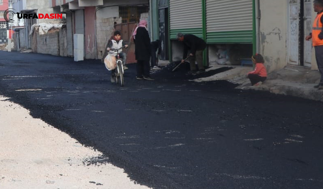 Viranşehir Bahçelievler Mahallesinde Sıcak Asfaltla Çalışması