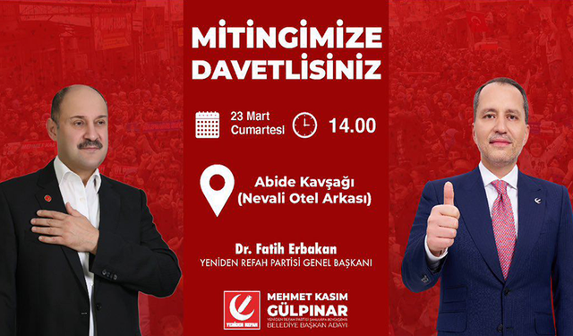 Büyükşehir Belediye Başkan Adayı Mehmet Kasım Gülpınar’dan Mitinge Davet