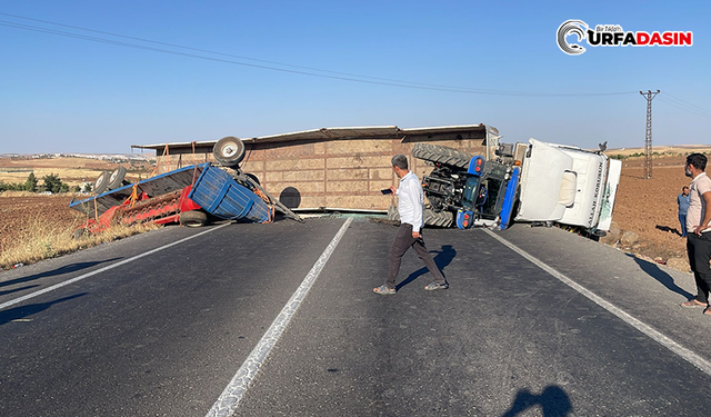 Şanlıurfa'da Traktör Yüklü Tır Devrildi: 1 Yaralı