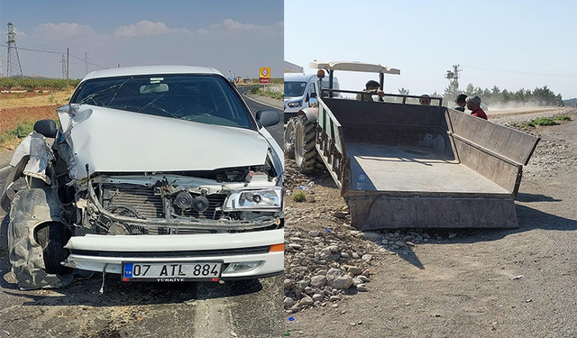 Bozova'da Otomobille Traktör Çarpıştı: 2 Yaralı