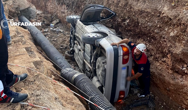 Şanlıurfa'da Otomobil DSİ'ye Ait Altyapı Kanalına Düştü