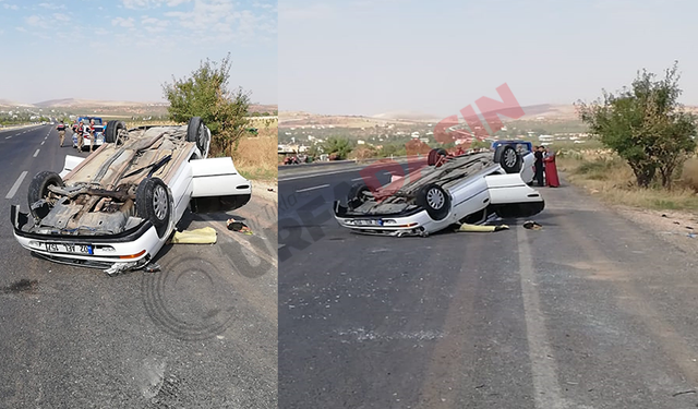 Şanlıurfa'da Çarpışan İki Otomobilden Biri Devrildi: 2 Yaralı