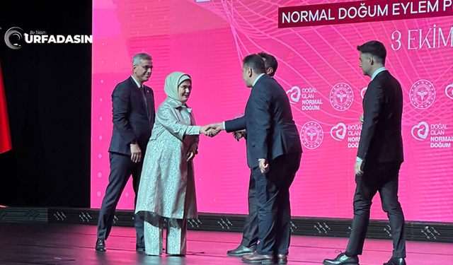 Emine Erdoğan'dan Normal Doğum Oranı Yüksek Olan Şanlıurfa'ya Plaket