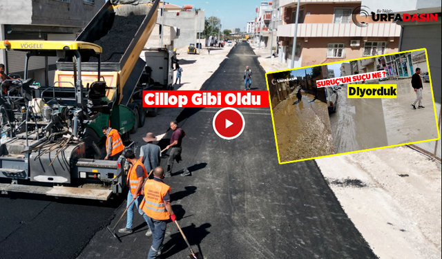 Urfa'nın En Çamurlu İlçesi Suruç'ta Altyapı Çalışması Tamamlandı Asfalt Serimi Başladı