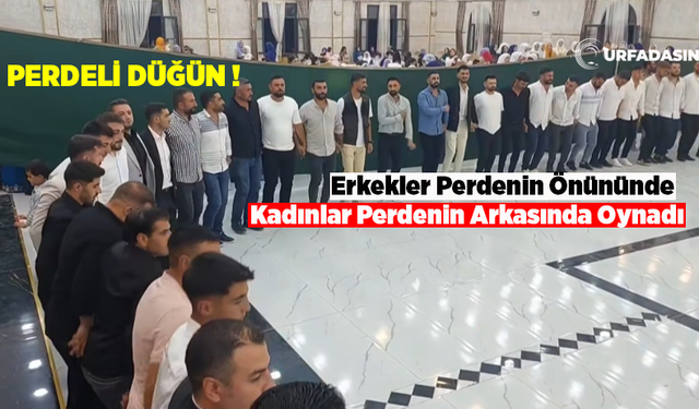 Şanlıurfa'da Düğün Salonu Perdeyle İkiye Bölündü Gelin ve Damat Bir Araya Gelmedi