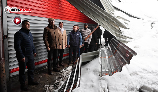 Başkan Kuş ve Elgün’den Kar Yağışının Zarar Verdiği Esnafa Ziyaret