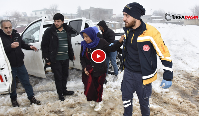 Siverek'te Karla Kapanan Kırsal Mahallede Diyaliz Hastasını Belediye Ekipleri Kurtardı