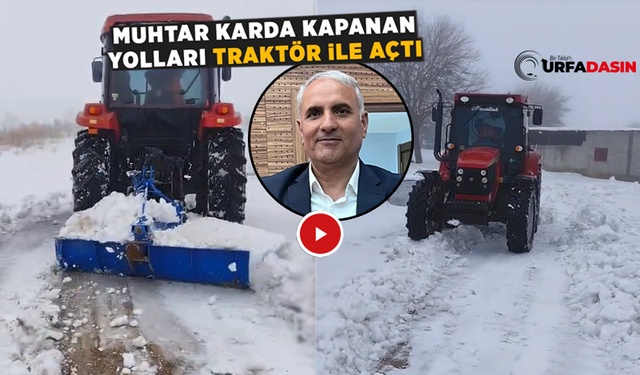 Şanlıurfa Aşağı Koymat Muhtarı Köyünün Yolunu Kendi Traktörüyle Açtı