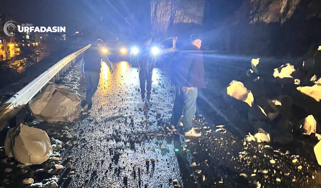 Şanlıurfa Birecik'te Heyelan; Yol Trafiğe Kapandı