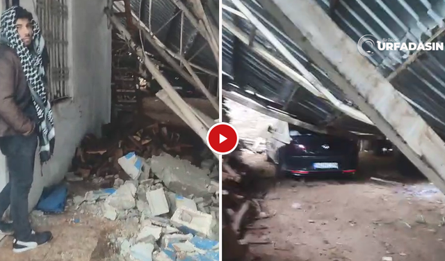 Şanlıurfa Oduncular Pazarında Çatı Çöktü 3 Araç Altında Kaldı