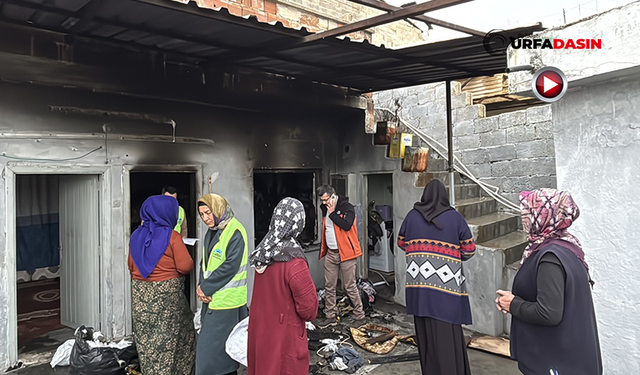 Şanlıurfa'da Evi Yanan Aileye Destek: Ev Yenilenip Teslim Edilecek
