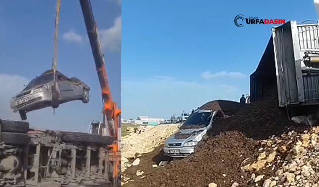 Şanlıurfa-Suruç Yolunda Yine Kaza: Tır Otomobilin Üzerine Devrildi